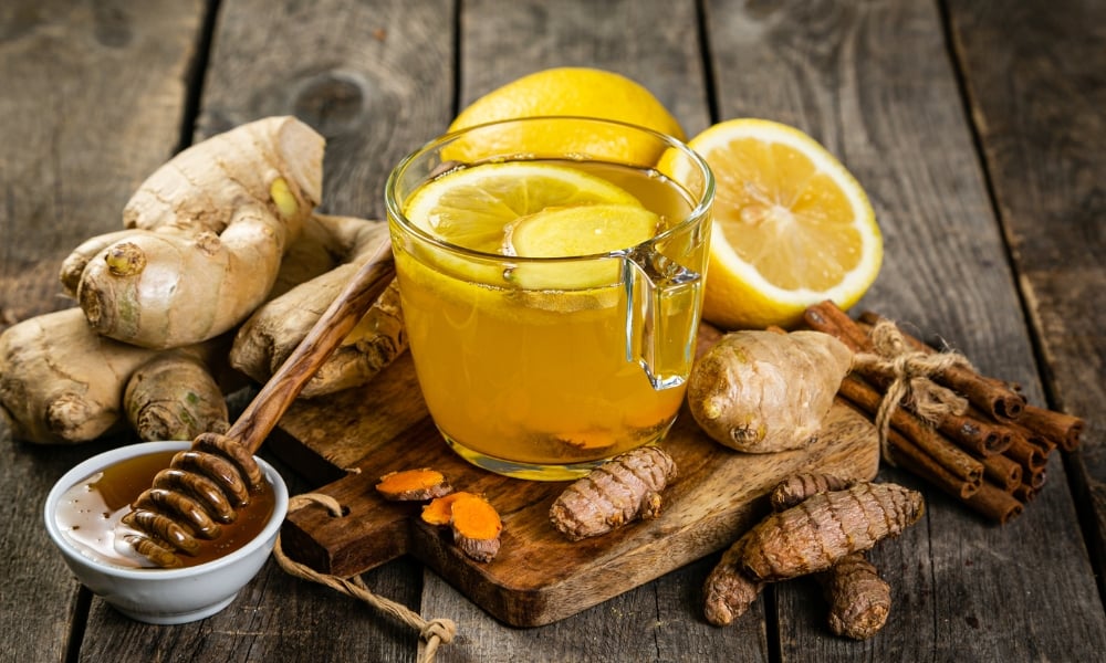 trà gừng mật ong